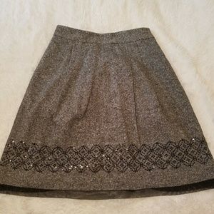 Loft knee length gray skirt